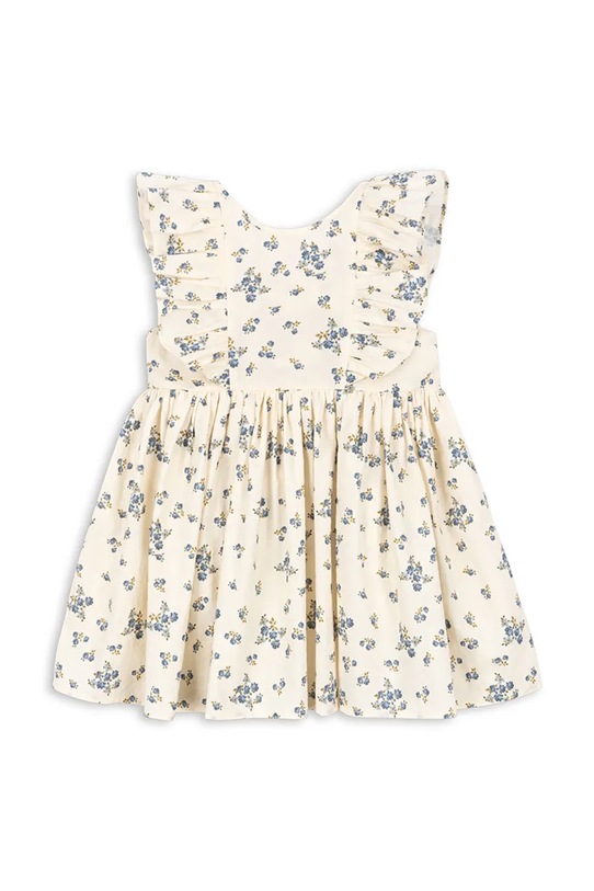 Konges Sløjd sukienka bawełniana dziecięca CIANNA DRESS GOTS KS104732.PPY2 beżowy SS26