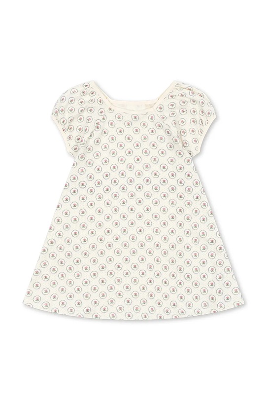 Konges Sløjd sukienka bawełniana dziecięca CLASSIC SS DRESS GOTS wzorzyste beżowy KS104734.PPY2