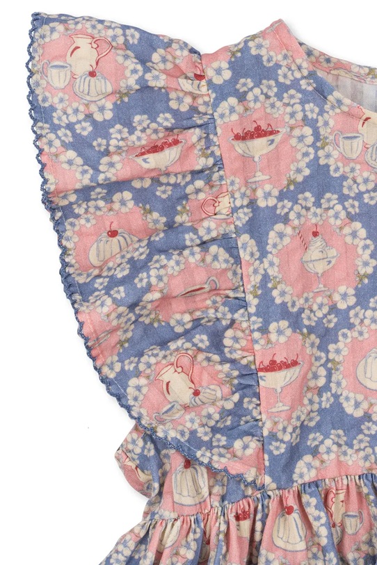 Dievča Dievčenské bavlnené šaty Konges Sløjd KIM FRILL DRESS GOTS KS104904.PPY2 viacfarebná