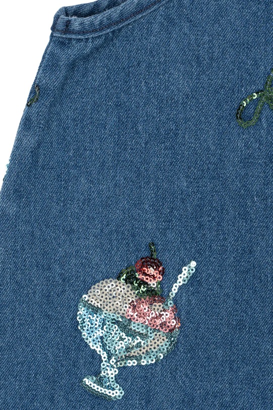 Konges Sløjd sukienka jeansowa dziecięca MAGOT SEQUIN STRAP DRESS GOTS KS104975.PPY2 granatowy