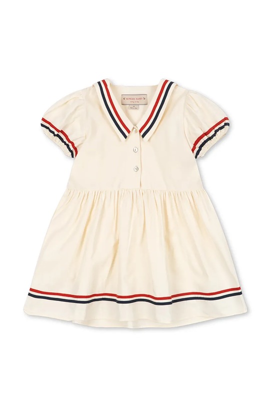 Konges Sløjd sukienka bawełniana dziecięca ALLIE DRESS GOTS KS104629.PPY2 beżowy SS26