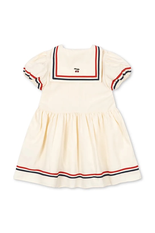 Dziewczynka Konges Sløjd sukienka bawełniana dziecięca ALLIE DRESS GOTS KS104629.PPY2 beżowy