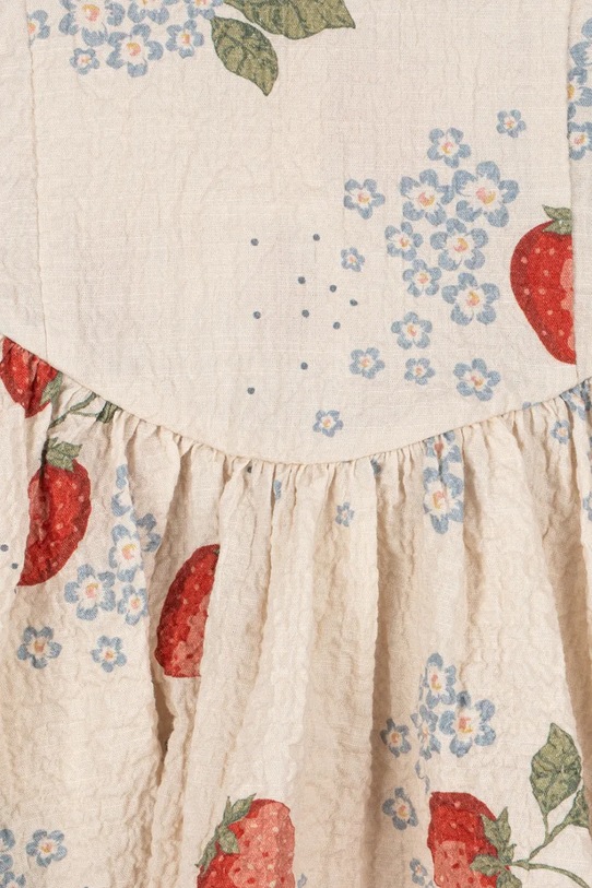 Konges Sløjd sukienka bawełniana dziecięca AVA SS BOW DRESS GOTS KS104650.PPY2 beżowy