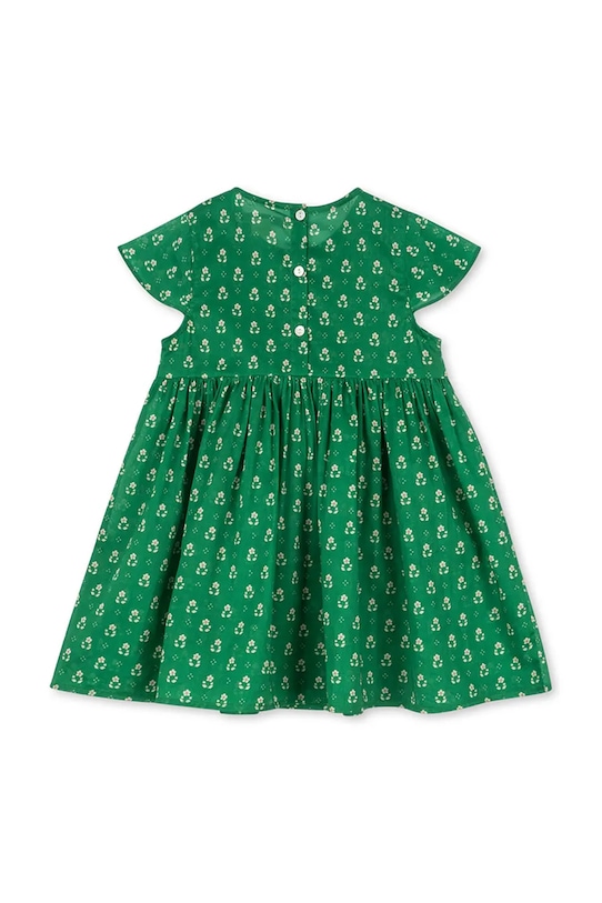 Dziewczynka Konges Sløjd sukienka bawełniana dziecięca CAMI SMOCK DRESS GOTS KS104719.PPY2 zielony