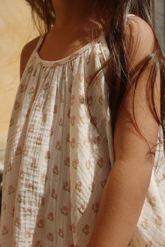 Konges Sløjd sukienka dziecięca COCO STRAP DRESS GOTS KS104744.PPY2 beżowy