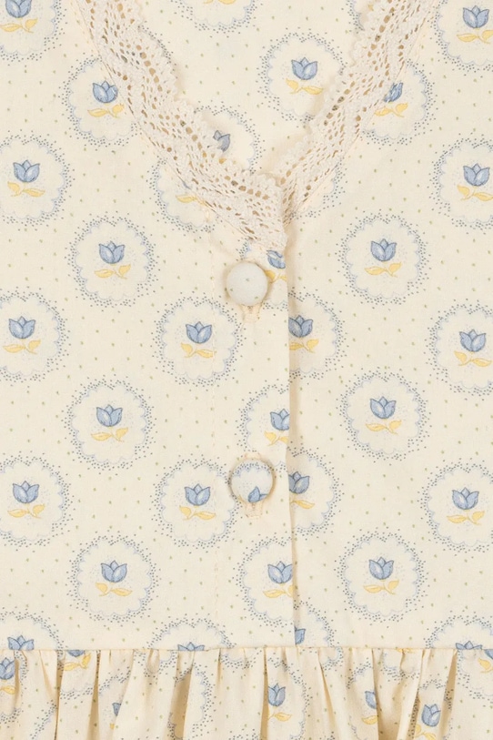 Παιδικό βαμβακερό φόρεμα Konges Sløjd COEUR LACE DRESS GOTS μπεζ KS104747.PPY2