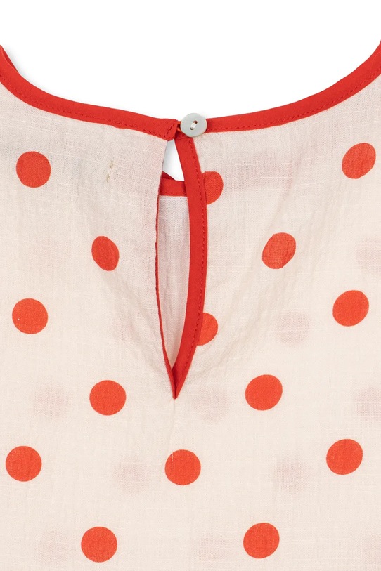 Dziewczynka Konges Sløjd sukienka bawełniana dziecięca VIVO DRESS GOTS KS105126.PPY2 beżowy