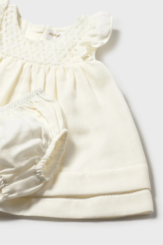 Dziewczynka Mayoral Newborn sukienka bawełniana niemowlęca 1803.2B.Newborn.PPY2 beżowy