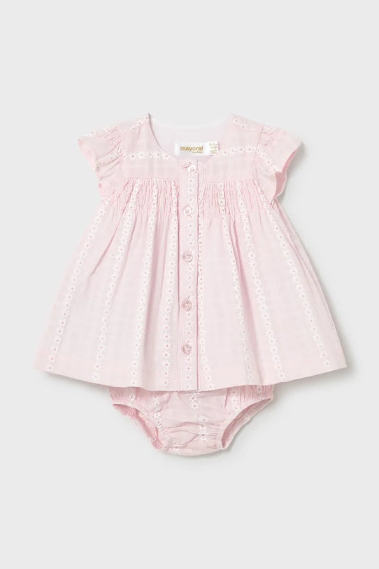 Mayoral Newborn sukienka bawełniana niemowlęca 1805.2D.Newborn.PPY2 różowy SS26