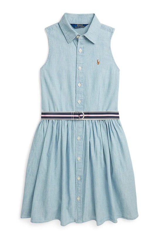 Polo Ralph Lauren sukienka dziecięca bawełna niebieski 313934151001