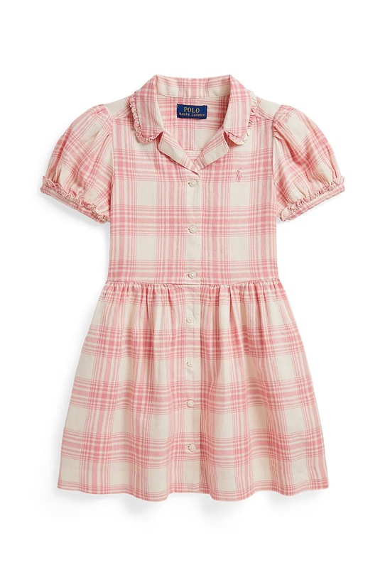 Polo Ralph Lauren sukienka babydoll z lnem różowy 312A11968001