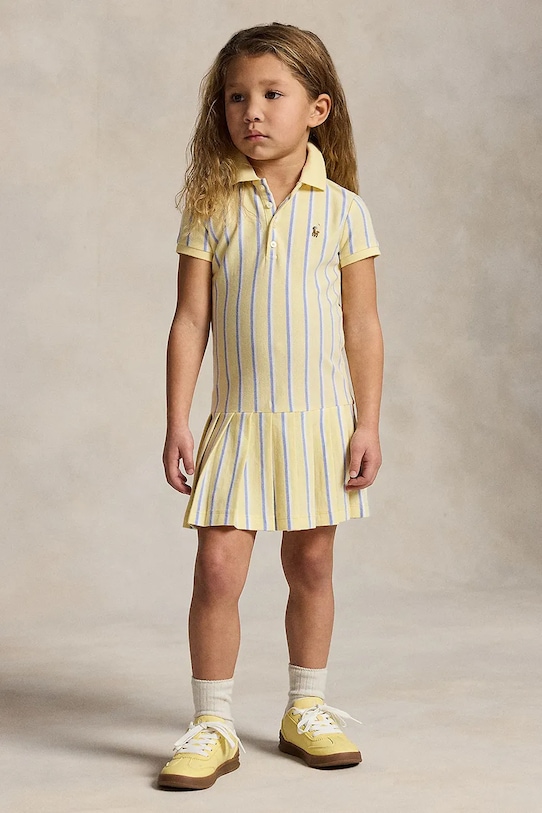 Polo Ralph Lauren sukienka sportowa bawełniana żółty 312B16959002