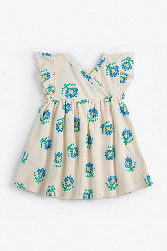 Dziewczynka Bobo Choses sukienka bawełniana niemowlęca Pixel Flowers 126AB088 biały