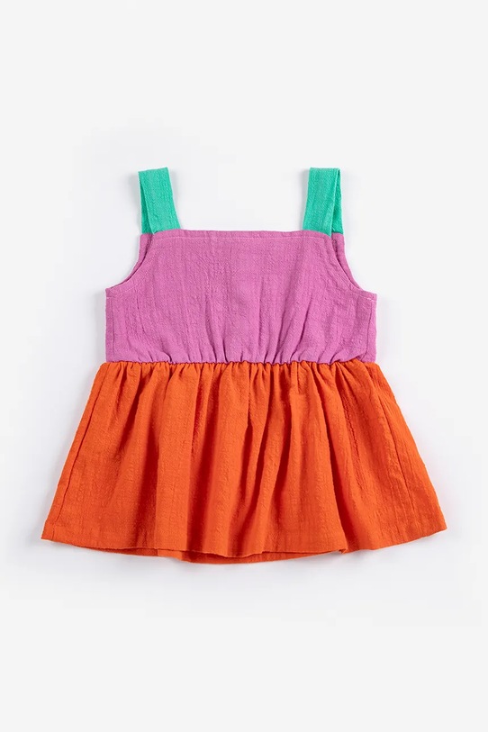 Dziewczynka Bobo Choses sukienka bawełniana niemowlęca Pixel Daisy 126AB092 pomarańczowy