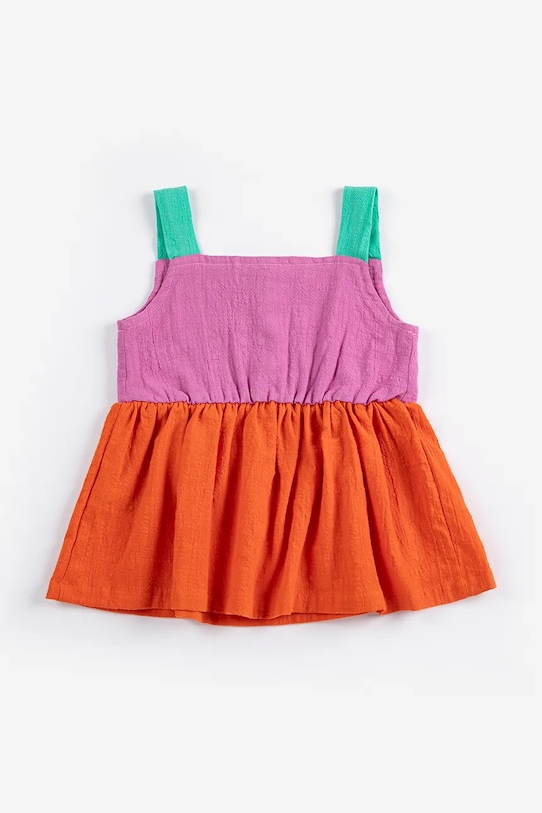 Lány Bobo Choses baba pamut ruha Pixel Daisy 126AB092 narancssárga