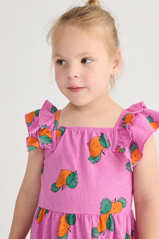 Bobo Choses sukienka bawełniana dziecięca Tangerine 126AC101 różowy