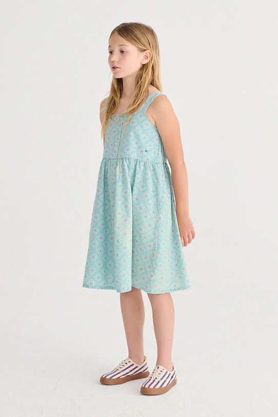 Bobo Choses sukienka bawełniana dziecięca Daisy Mosaic niebieski 126AC106