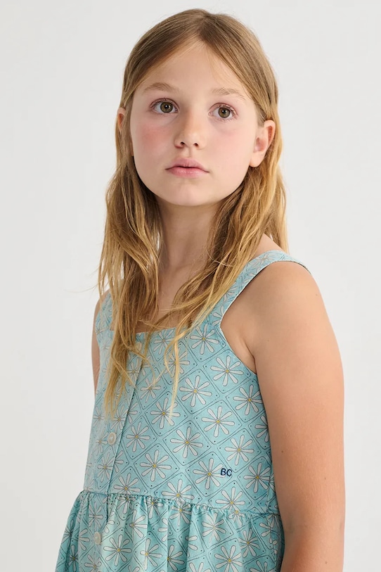 Bobo Choses sukienka bawełniana dziecięca Daisy Mosaic 126AC106 niebieski