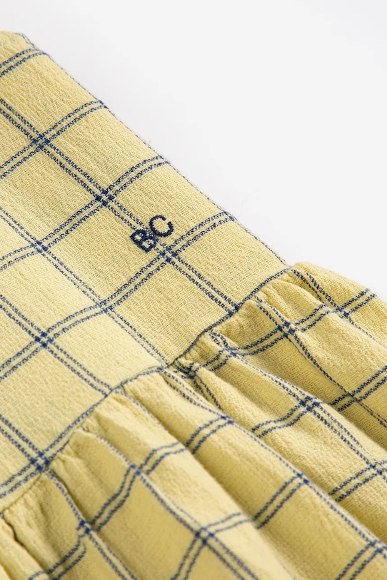 Dziewczynka Bobo Choses sukienka bawełniana dziecięca Spicy Window Pane 126AC107 żółty