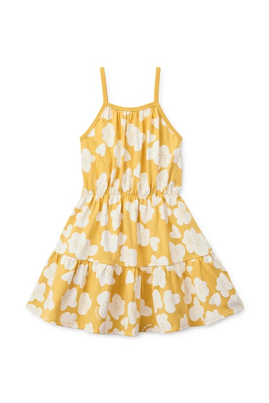Liewood sukienka letnia bawełniana Mollie Dress LW20516.PPY2 żółty SS26