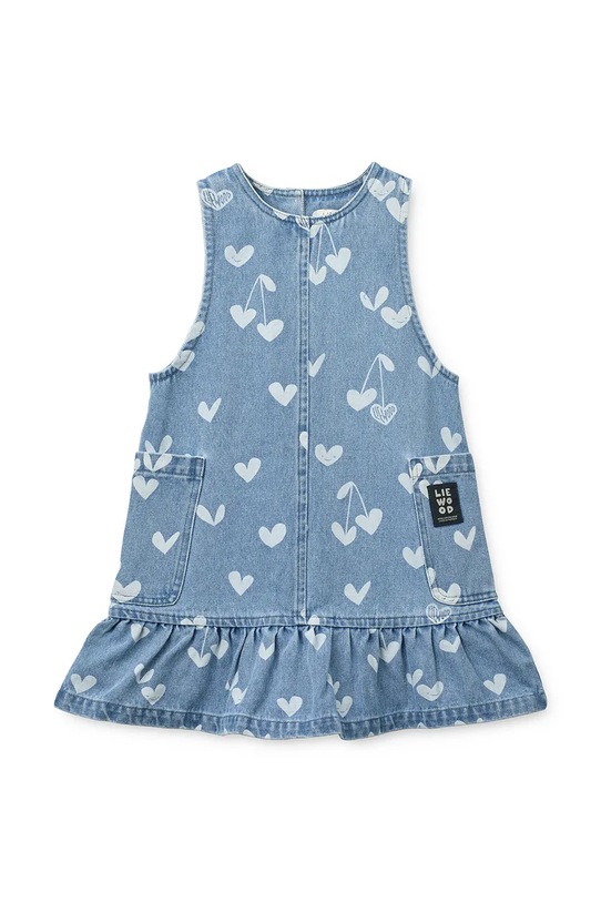 Liewood sukienka jeansowa dziecięca Angelica Printed Denim frill Dress LW20641.PPY2 niebieski SS26