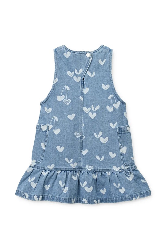 Dziewczynka Liewood sukienka jeansowa dziecięca Angelica Printed Denim frill Dress LW20641.PPY2 niebieski