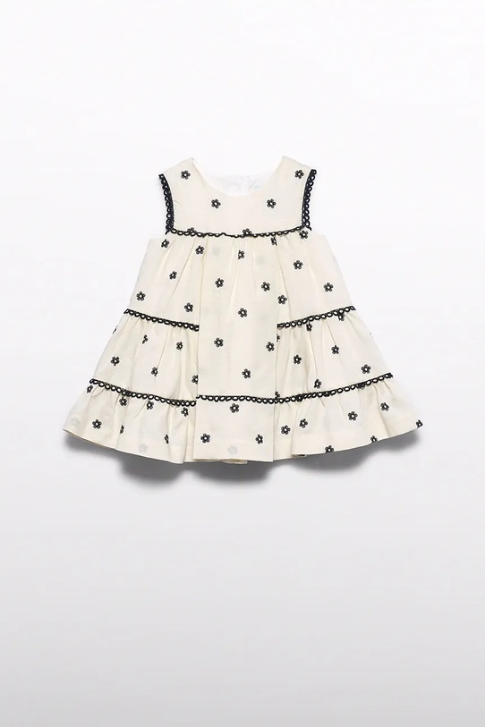 Abel&Lula sukienka z dodatkiem lnu niemowlęca 5022.17.Baby.PPY2 beżowy SS26