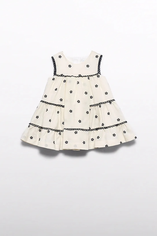 Detské šaty s prímesou ľanu Abel&Lula 5022.17.Baby.PPY2 béžová SS26