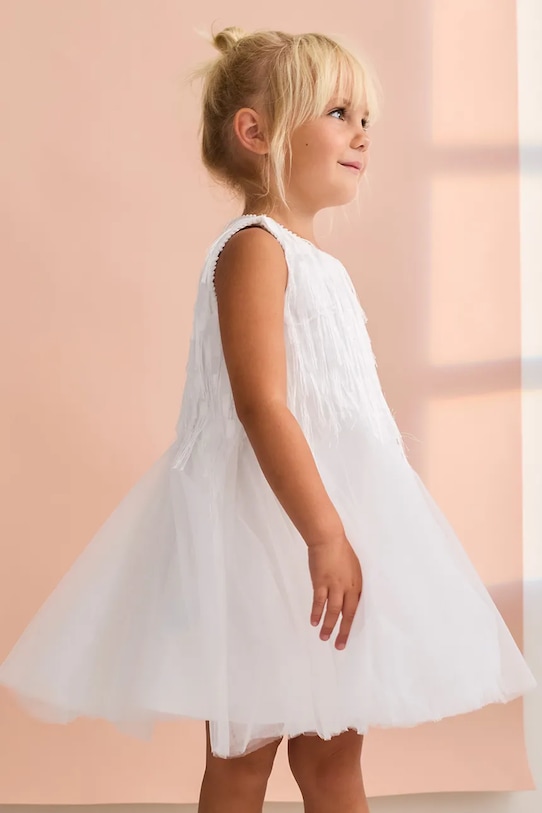 Dievčenské šaty Abel&Lula nášivka biela 5025.1.Mini.PPY2