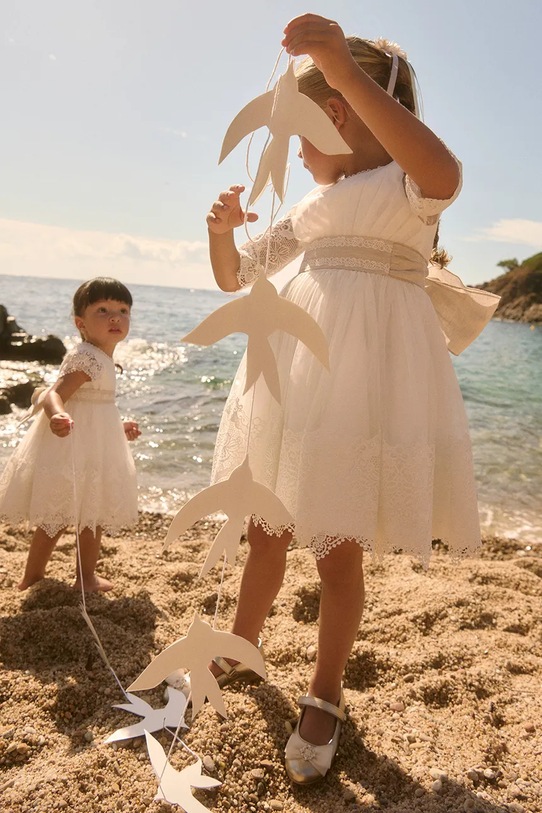 Abel&Lula sukienka dziecięca rozkloszowany biały 5028.1.Mini.PPY2