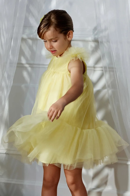 Παιδικό φόρεμα Abel&Lula στρογγυλό κίτρινο 5039.5.Mini.PPY2