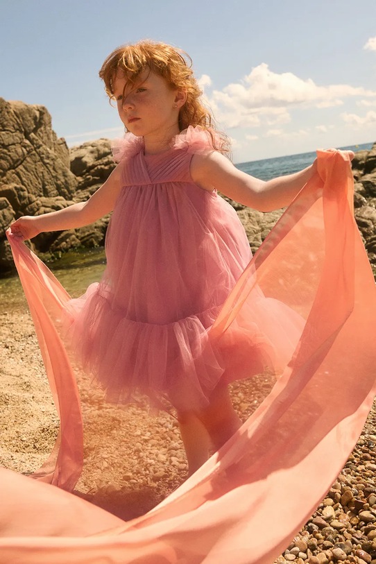 Abel&Lula sukienka dziecięca rozkloszowany różowy 5039.5.Mini.PPY2