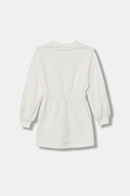 Elisabetta Franchi sukienka bawełniana dziecięca EFAB657.0.FF002.98.128 beżowy SS26