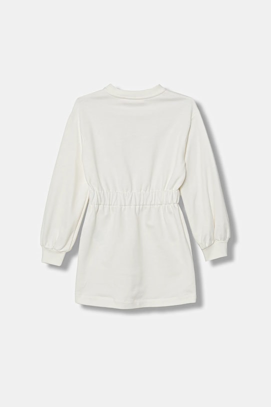 Elisabetta Franchi sukienka bawełniana dziecięca EFAB657.0.FF002.98.128 beżowy SS26