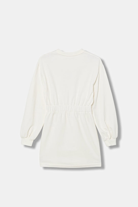 Elisabetta Franchi sukienka bawełniana dziecięca EFAB657.0.FF002.140.158 beżowy SS26