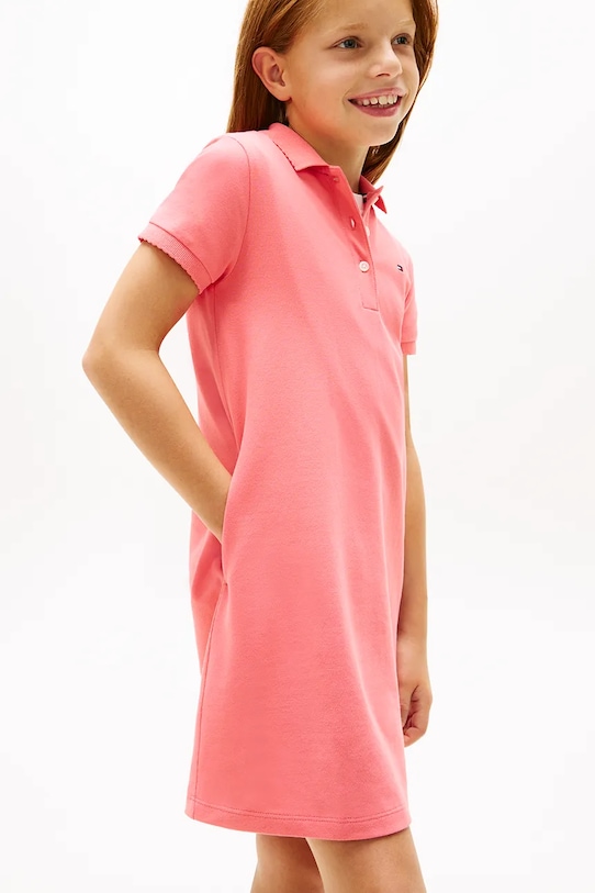 Tommy Hilfiger sukienka letnia bawełniana różowy KG0KG08564.104.122.PPY2