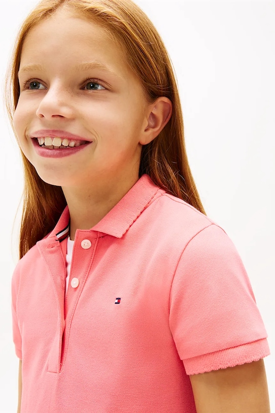 Tommy Hilfiger sukienka bawełniana KG0KG08564.128.176.PPY2 różowy