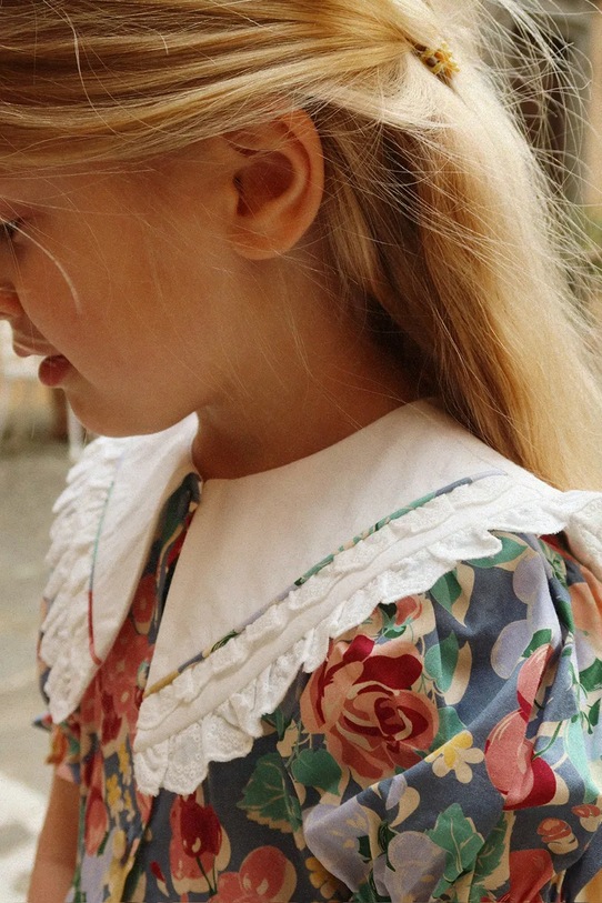 Konges Sløjd φόρεμα babydoll βαμβακερό COEUR COLLAR DRESS GOTS KS105141.PPY2