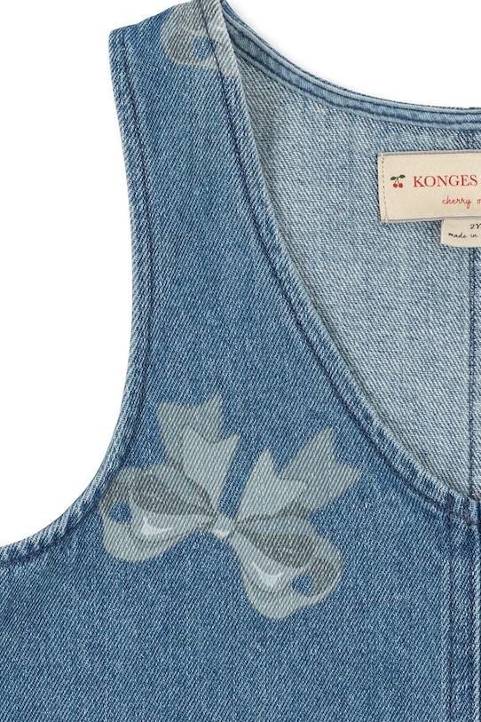 Dziewczynka Konges Sløjd sukienka jeansowa dziecięca MAGOT FRILL DRESS GOTS KS102921.PPY2 granatowy