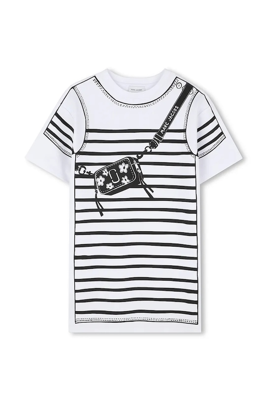 Dječja pamučna haljina Marc Jacobs W60715.102.108 bijela SS26