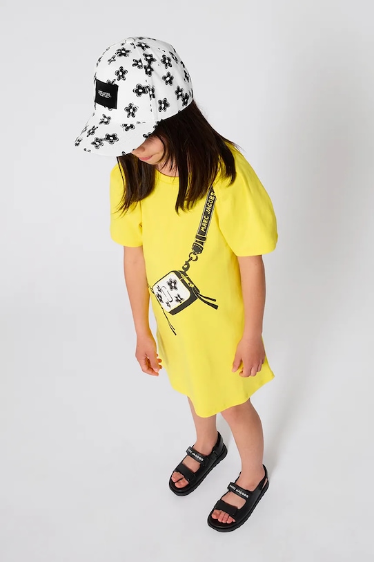 Dječja pamučna haljina Marc Jacobs pamuk zlatna W60717.114.150