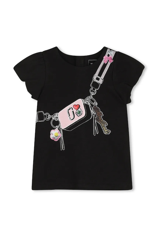 Παιδικό βαμβακερό φόρεμα Marc Jacobs στάμπα μαύρο W60809.86.94