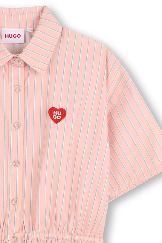 Dziewczynka HUGO sukienka koszulowa bawełniana G01202.102.108 pomarańczowy