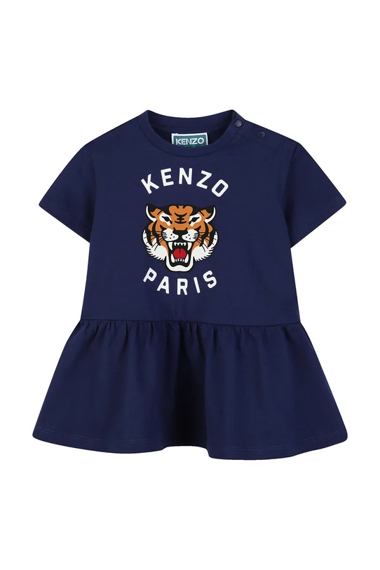 Παιδικό βαμβακερό φόρεμα Kenzo Kids στάμπα σκούρο μπλε K61813.86.102