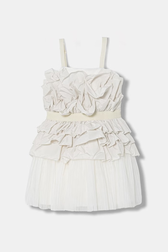 Patrizia Pepe sukienka rozkloszowana z wiskozą A749 beżowy 7A0615