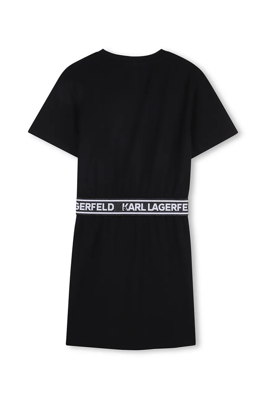 Dievčenské bavlnené šaty Karl Lagerfeld Z31152.114.150 čierna SS26