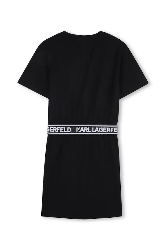 Dievčenské bavlnené šaty Karl Lagerfeld Z31152.114.150 čierna SS26