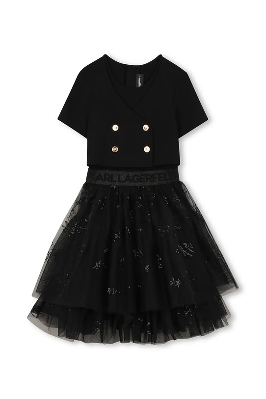 Dječja haljina Karl Lagerfeld Z31142.156.162 crna SS26