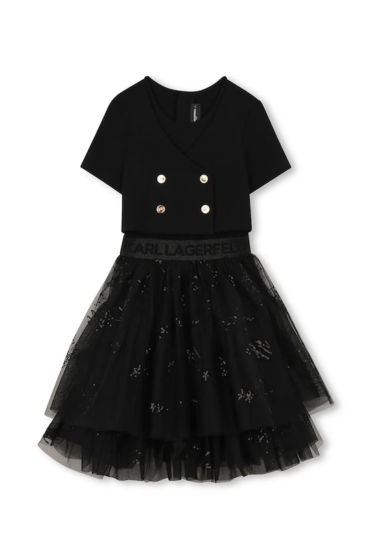 Dječja haljina Karl Lagerfeld Z31142.156.162 crna SS26