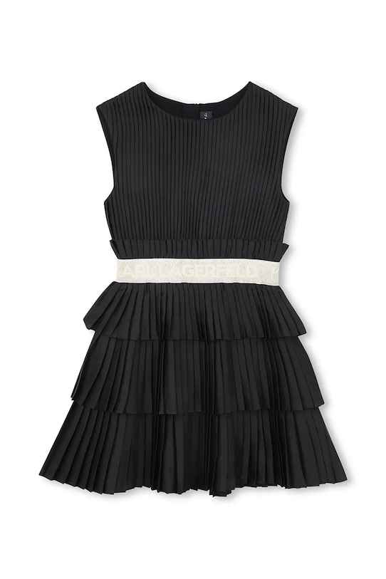 Dievčenské šaty Karl Lagerfeld s elastanom čierna Z31144.156.160